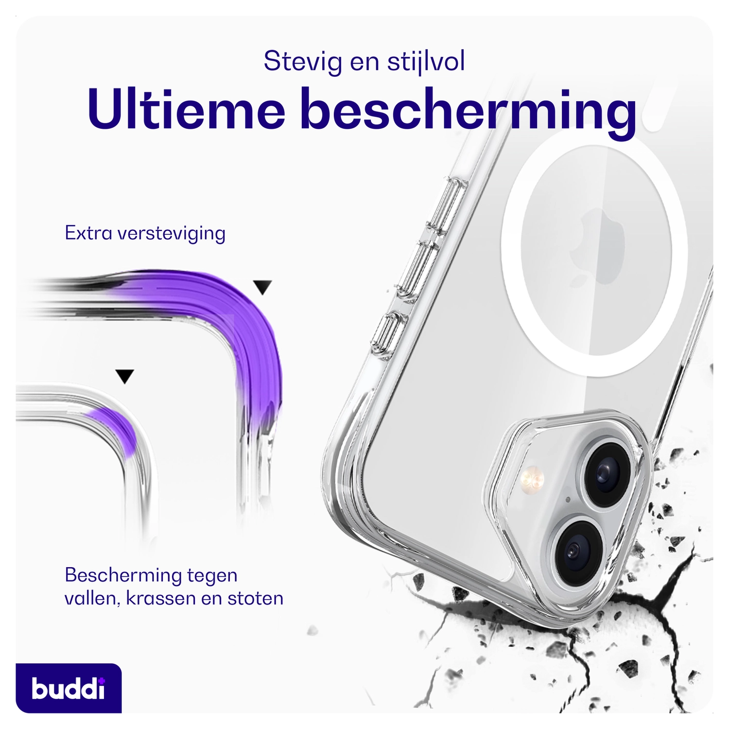 Buddi Core Apple iPhone 17 Hoesje MagSafe Back Cover Transparant afbeelding 3
