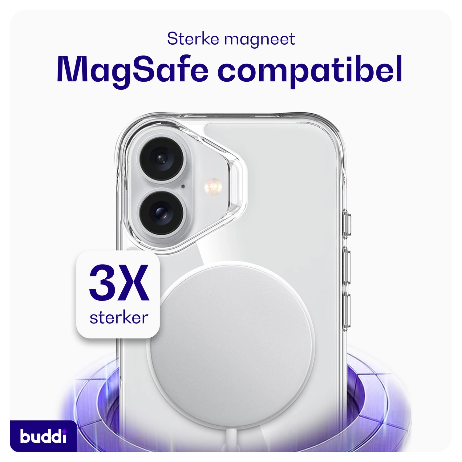 Buddi Core Apple iPhone 17 Hoesje MagSafe Back Cover Transparant afbeelding 4