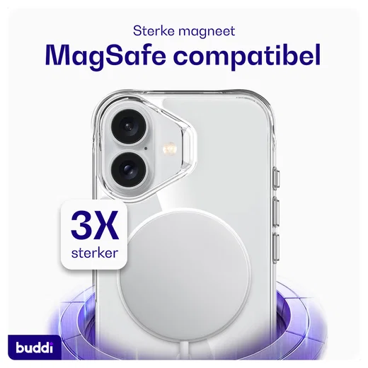 Buddi Core Apple iPhone 17 Hoesje MagSafe Back Cover Transparant afbeelding 4