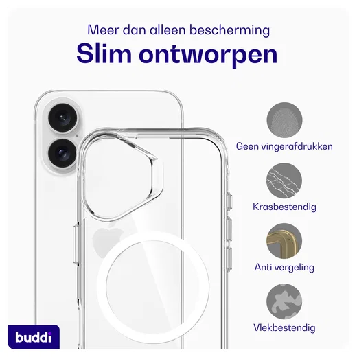 Buddi Core Apple iPhone 17 Hoesje MagSafe Back Cover Transparant afbeelding 5
