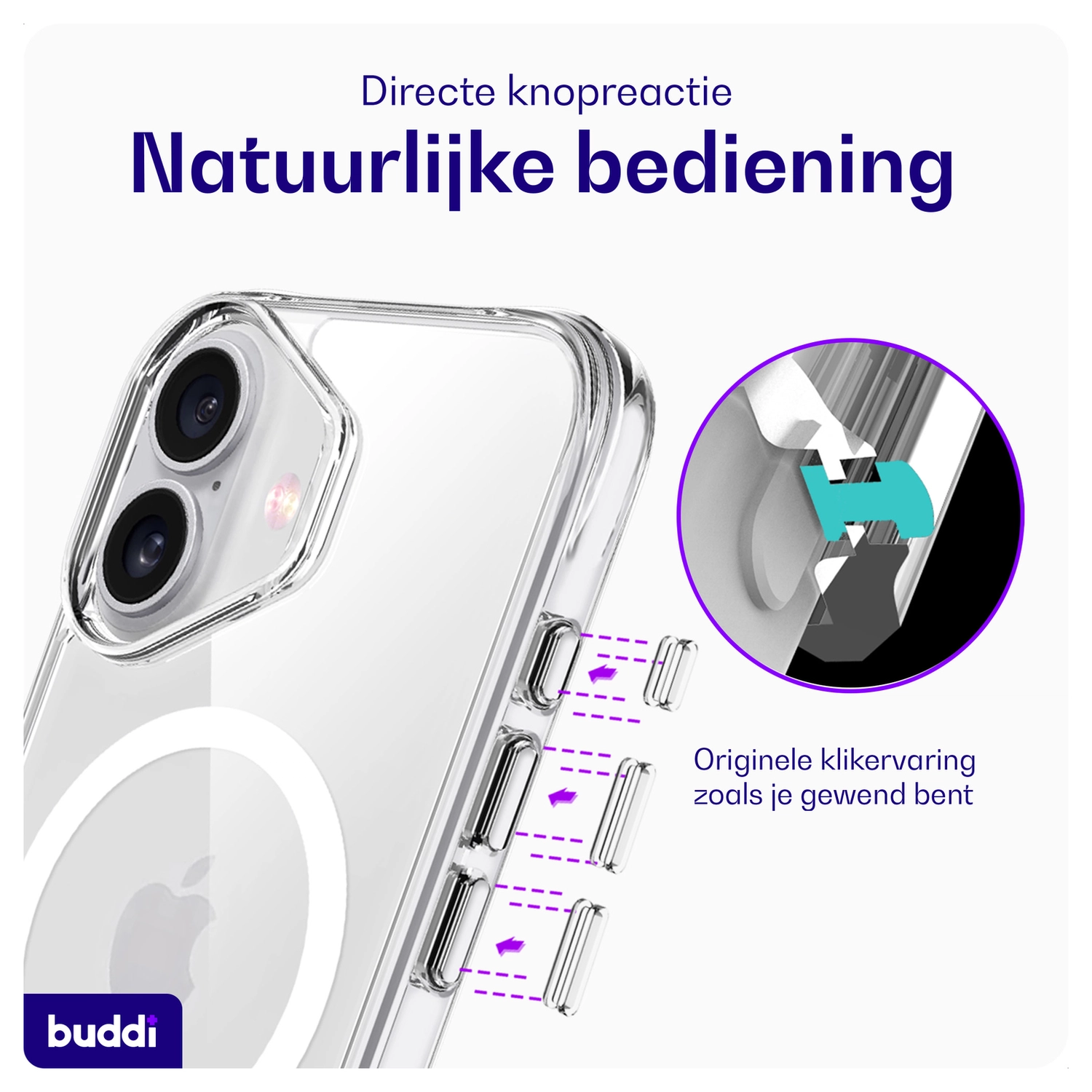 Buddi Core Apple iPhone 17 Hoesje MagSafe Back Cover Transparant afbeelding 6