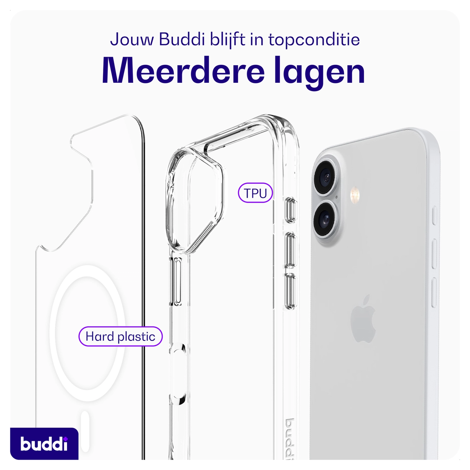 Buddi Core Apple iPhone 17 Hoesje MagSafe Back Cover Transparant afbeelding 7
