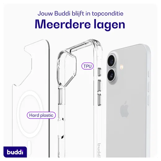 Buddi Core Apple iPhone 17 Hoesje MagSafe Back Cover Transparant afbeelding 7