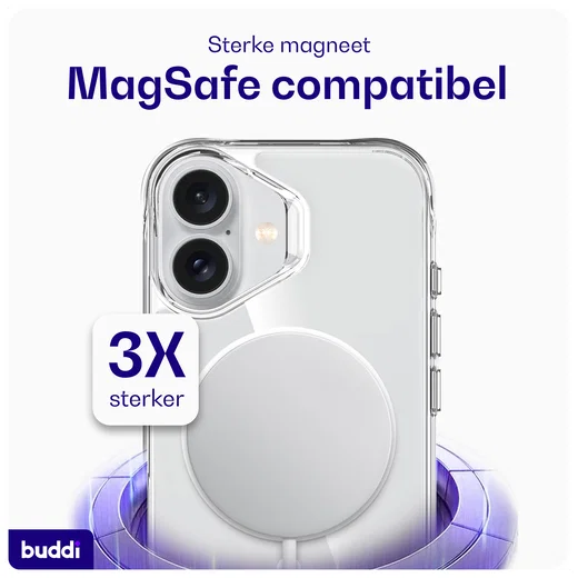 Buddi Core Apple iPhone 17 Hoesje MagSafe Back Cover Matte Transparant afbeelding 4