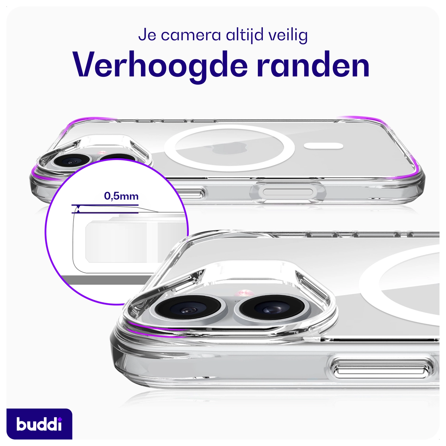 Buddi Core Apple iPhone 17 Hoesje MagSafe Back Cover Matte Transparant afbeelding 5