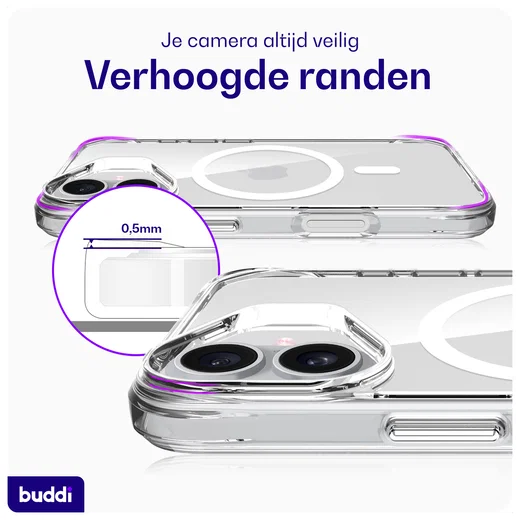 Buddi Core Apple iPhone 17 Hoesje MagSafe Back Cover Matte Transparant afbeelding 5