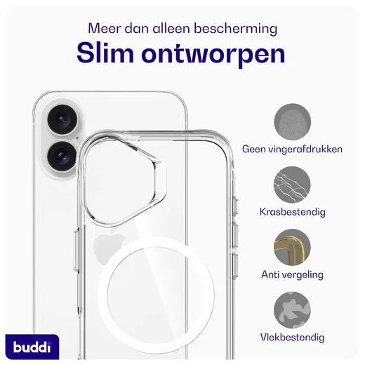 Buddi Core Apple iPhone 17 Hoesje MagSafe Back Cover Matte Transparant afbeelding 7