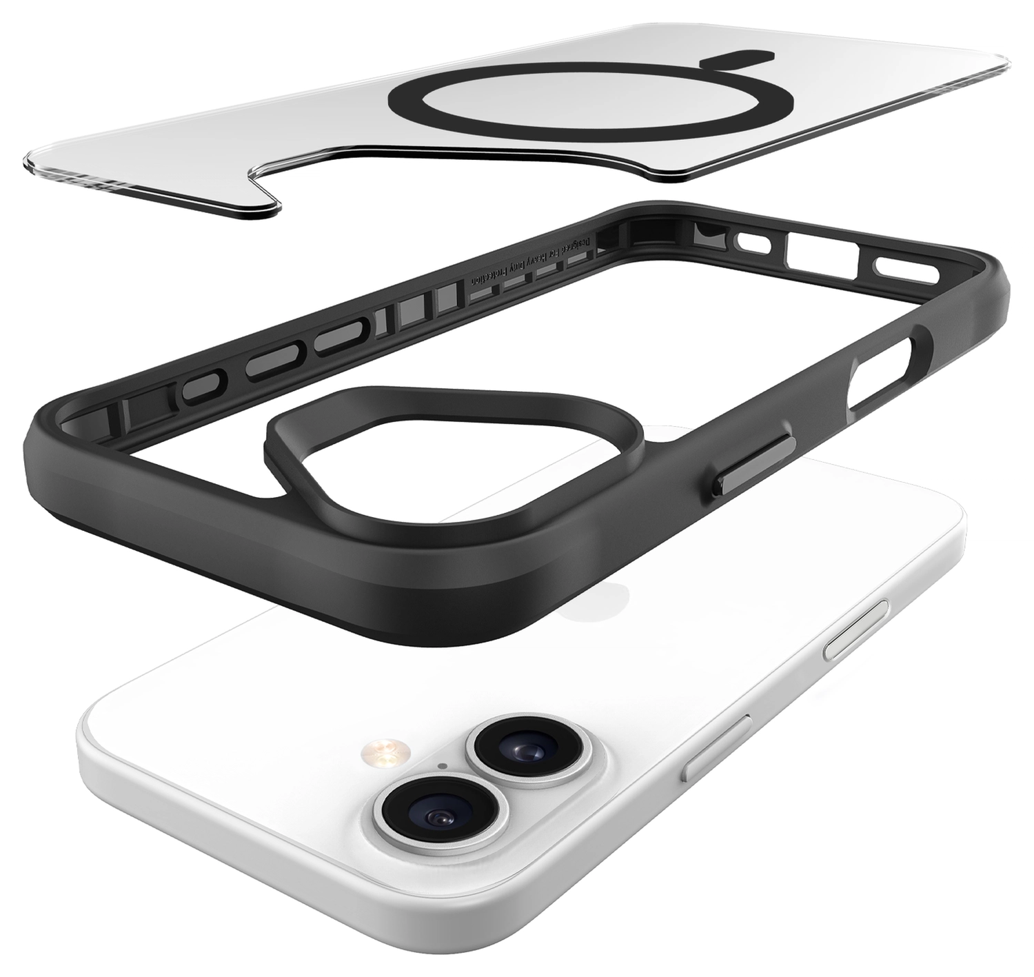 Buddi Hybrid Apple iPhone 17 Hoesje MagSafe Back Cover Transparant Zwart afbeelding 11