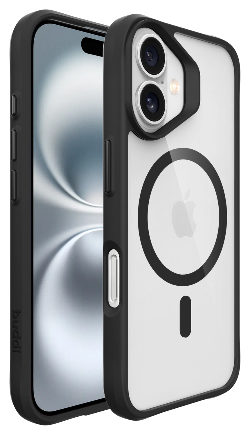 Buddi Hybrid Apple iPhone 17 Hoesje MagSafe Back Cover Transparant Zwart afbeelding 9