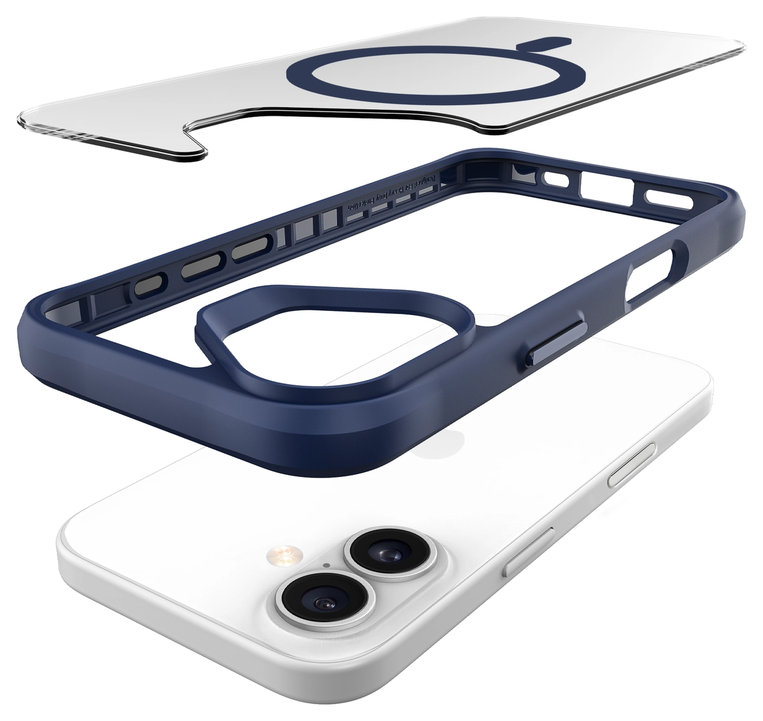 Buddi Hybrid Apple iPhone 17 Hoesje MagSafe Back Cover Transparant Blauw afbeelding 11