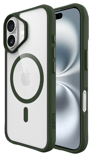 Buddi Hybrid Apple iPhone 17 Hoesje MagSafe Back Cover Transparant Groen afbeelding 1