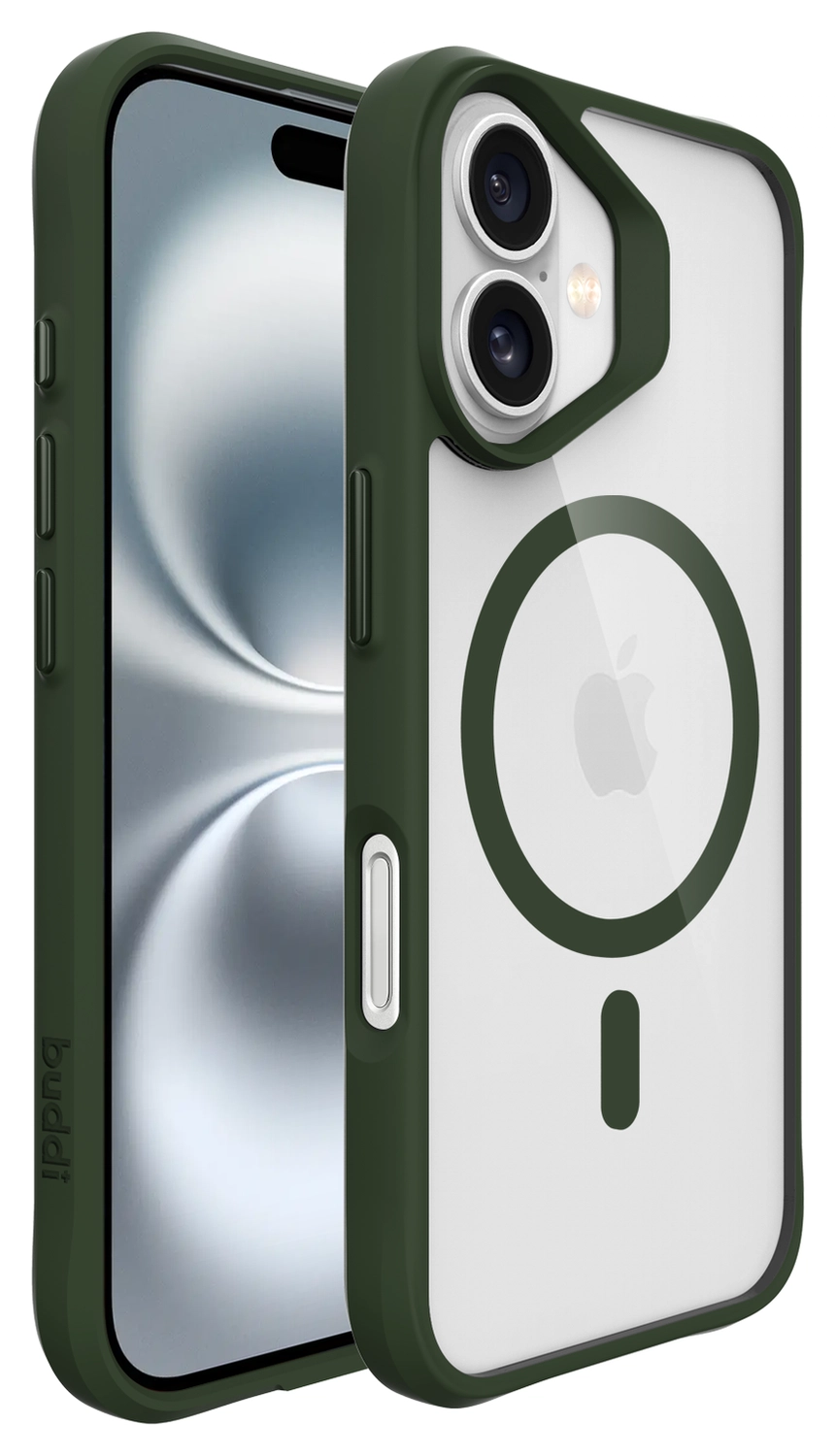 Buddi Hybrid Apple iPhone 17 Hoesje MagSafe Back Cover Transparant Groen afbeelding 9