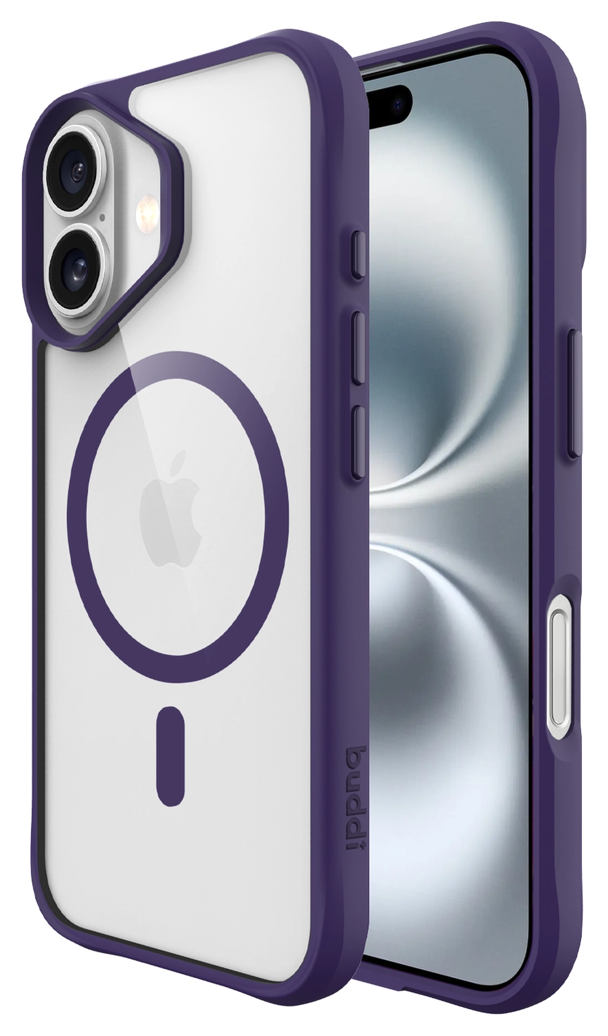 Buddi Hybrid Apple iPhone 17 Hoesje MagSafe Back Cover Transparant Paars afbeelding 1