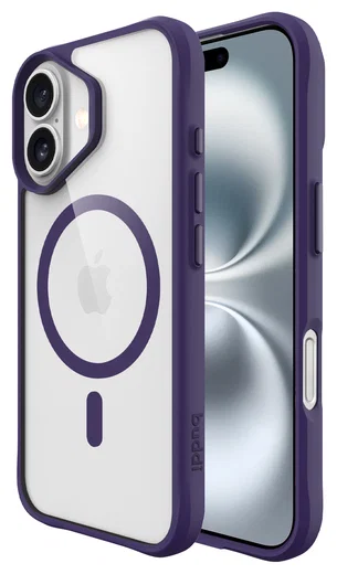 Buddi Hybrid Apple iPhone 17 Hoesje MagSafe Back Cover Transparant Paars afbeelding 1
