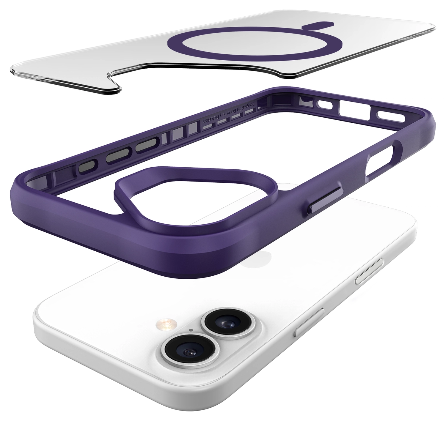 Buddi Hybrid Apple iPhone 17 Hoesje MagSafe Back Cover Transparant Paars afbeelding 11