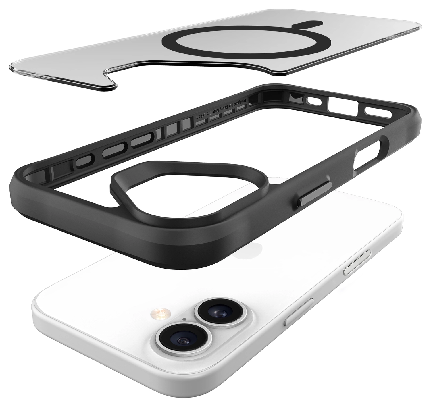Buddi Hybrid Apple iPhone 17 Hoesje MagSafe Back Cover Matte Zwart afbeelding 11