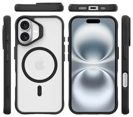 Buddi Hybrid Apple iPhone 17 Hoesje MagSafe Back Cover Matte Zwart afbeelding 10