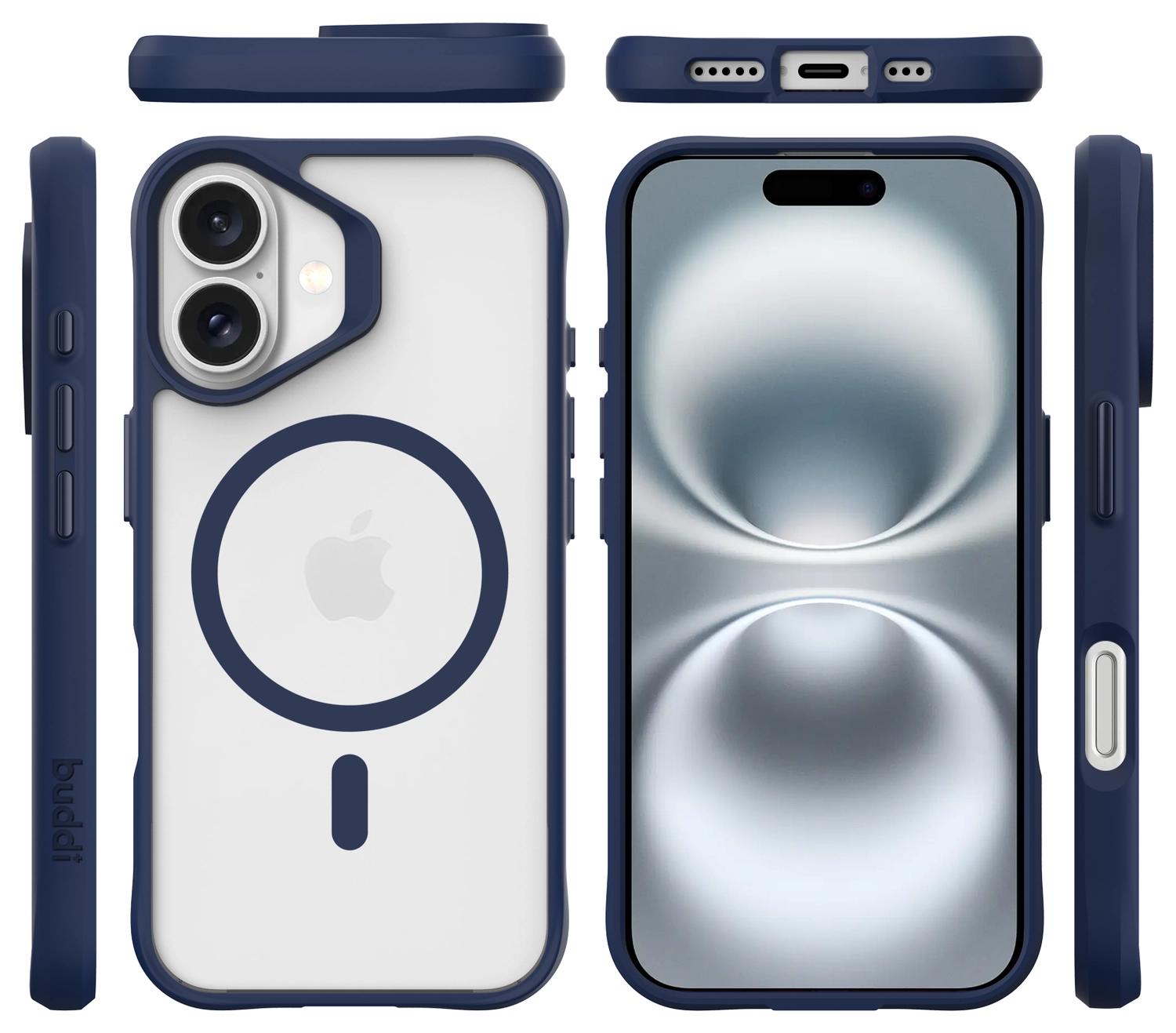 Buddi Hybrid Apple iPhone 17 Hoesje MagSafe Back Cover Matte Blauw afbeelding 10