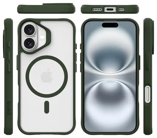 Buddi Hybrid Apple iPhone 17 Hoesje MagSafe Back Cover Matte Groen afbeelding 10