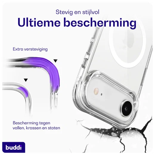 Buddi Core Apple iPhone Air Hoesje MagSafe Back Cover Transparant afbeelding 3