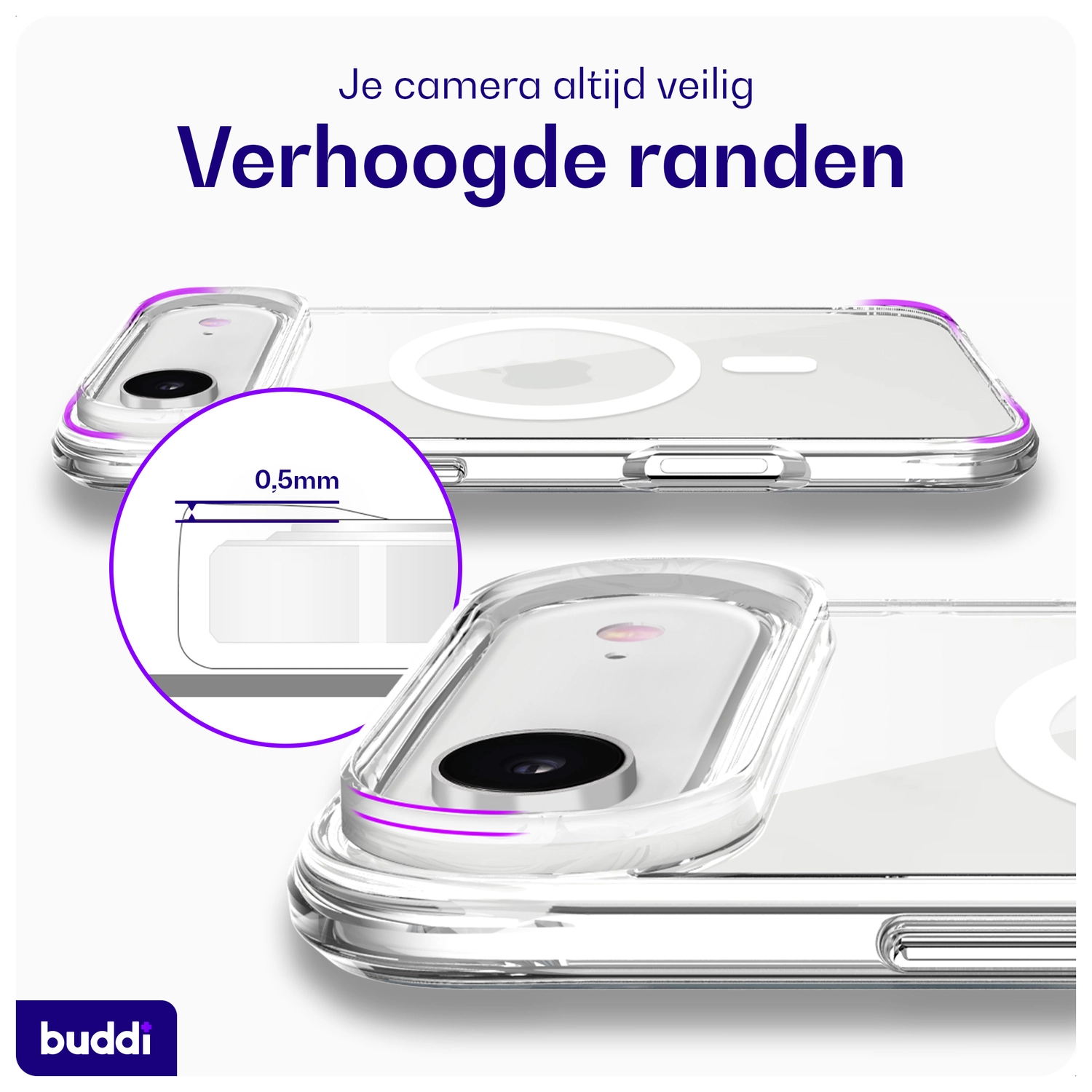 Buddi Core Apple iPhone Air Hoesje MagSafe Back Cover Transparant afbeelding 4