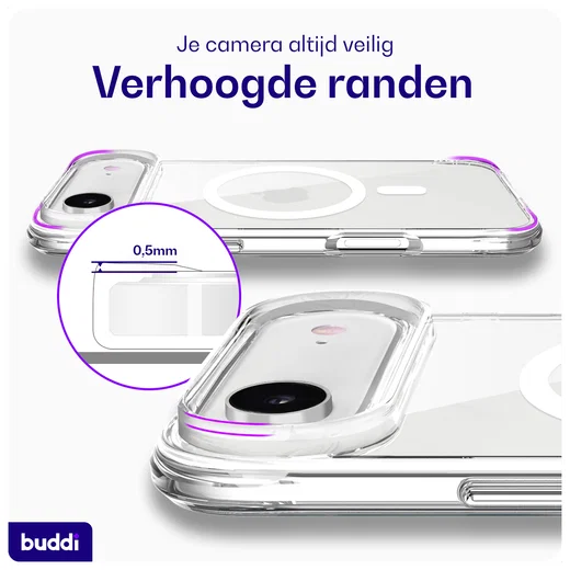 Buddi Core Apple iPhone Air Hoesje MagSafe Back Cover Transparant afbeelding 4