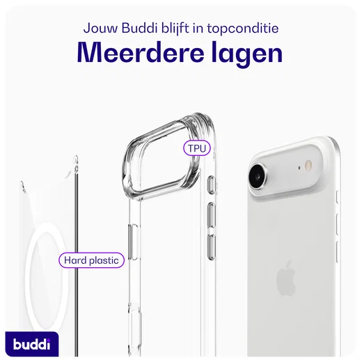 Buddi Core Apple iPhone Air Hoesje MagSafe Back Cover Transparant afbeelding 6