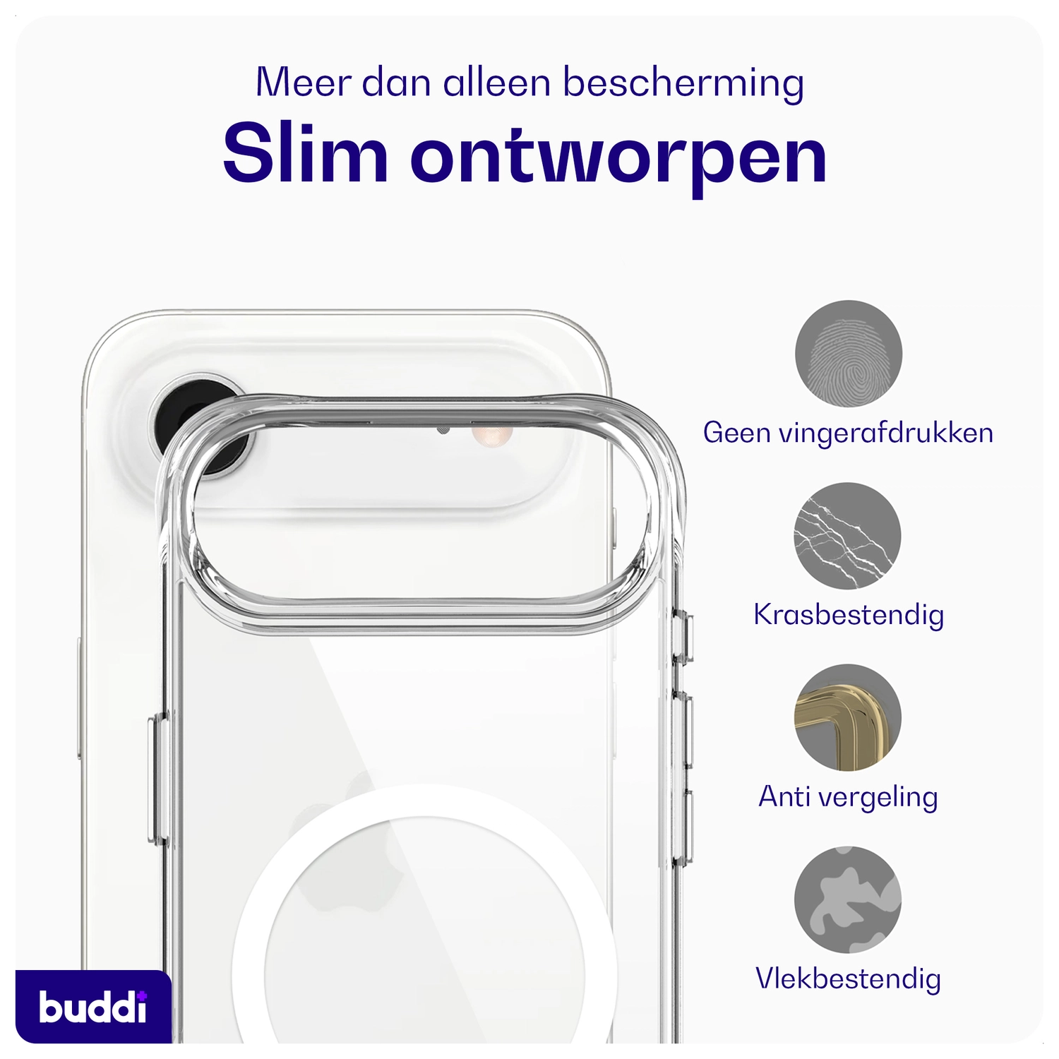 Buddi Core Apple iPhone Air Hoesje MagSafe Back Cover Transparant afbeelding 8