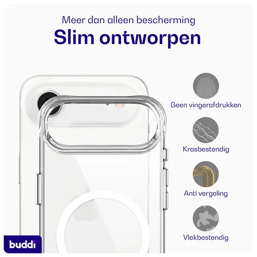 Buddi Core Apple iPhone Air Hoesje MagSafe Back Cover Transparant afbeelding 8