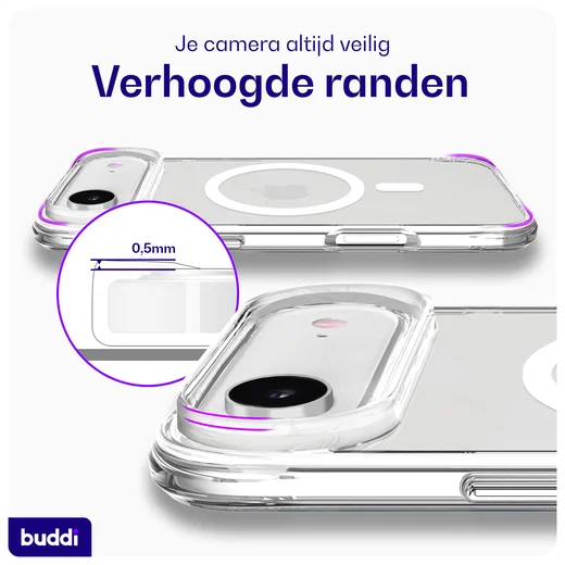Buddi Core Apple iPhone Air Hoesje MagSafe Back Cover Matte Transparant afbeelding 4