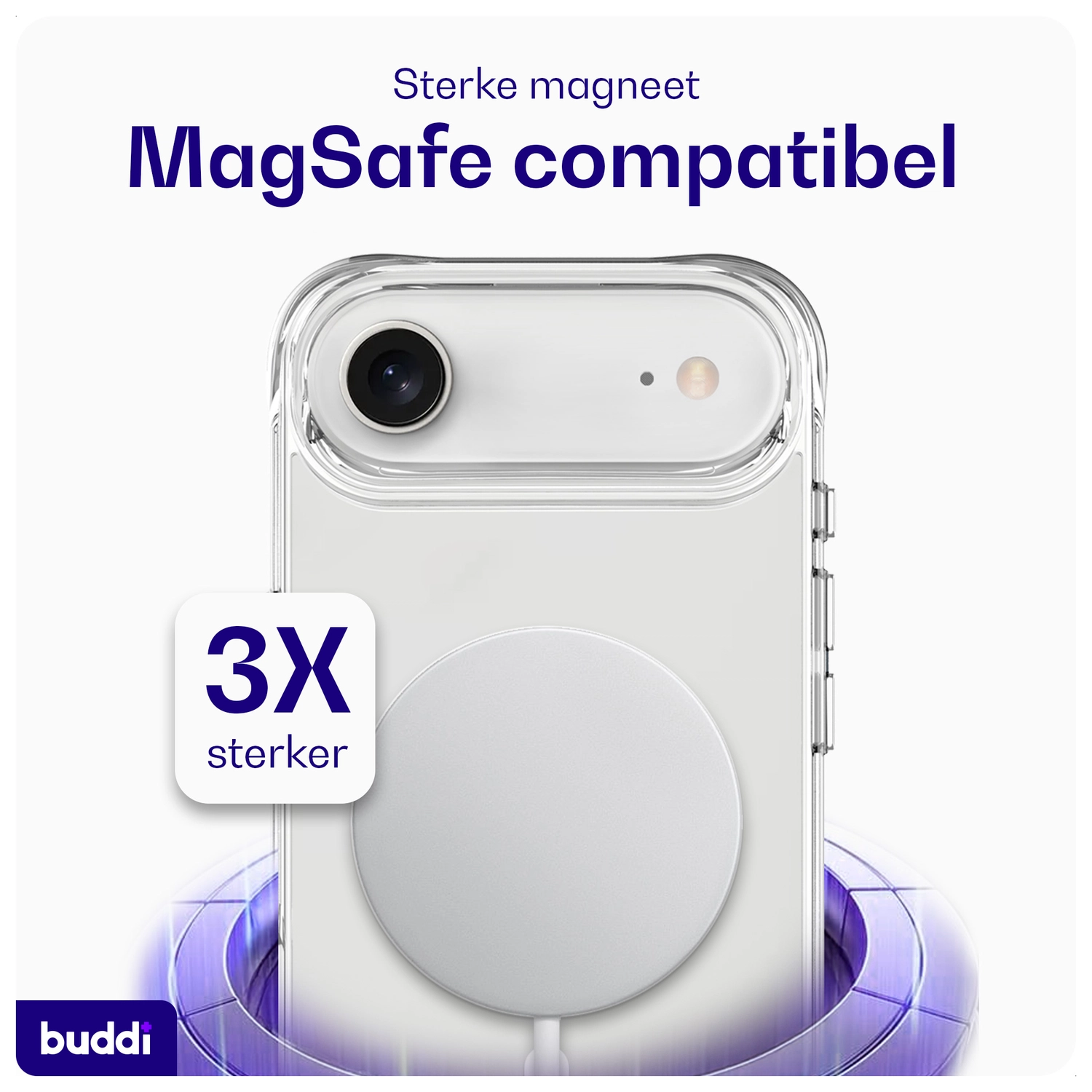 Buddi Core Apple iPhone Air Hoesje MagSafe Back Cover Matte Transparant afbeelding 5