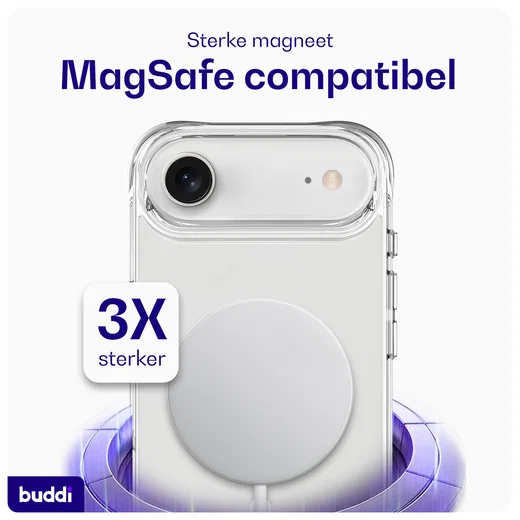 Buddi Core Apple iPhone Air Hoesje MagSafe Back Cover Matte Transparant afbeelding 5