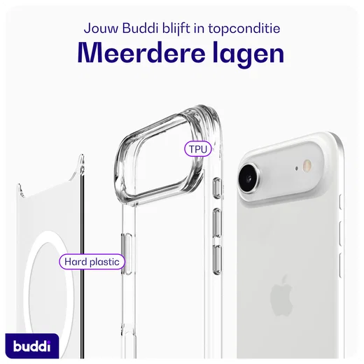 Buddi Core Apple iPhone Air Hoesje MagSafe Back Cover Matte Transparant afbeelding 6