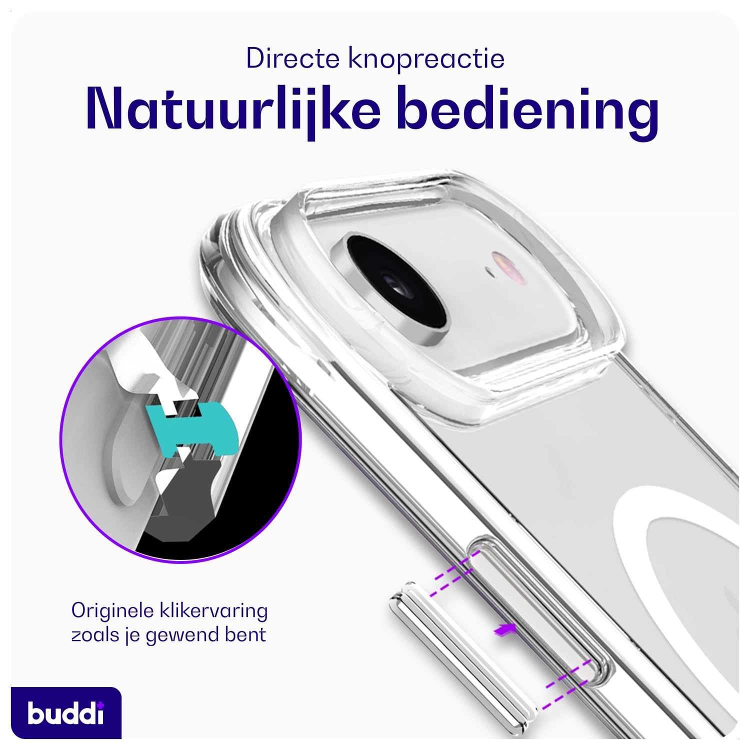 Buddi Core Apple iPhone Air Hoesje MagSafe Back Cover Matte Transparant afbeelding 7