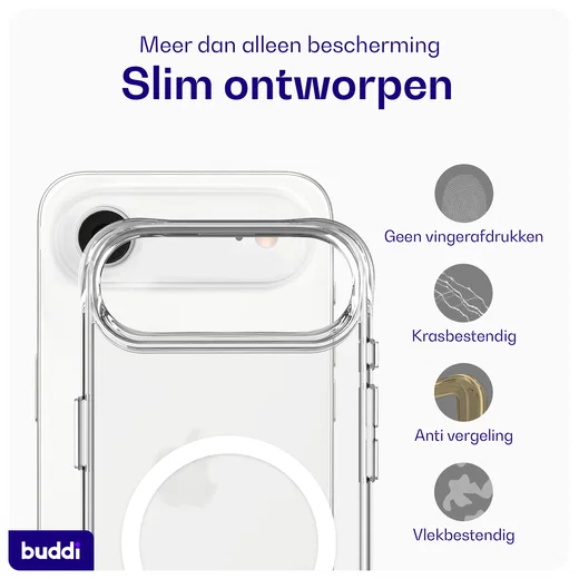 Buddi Core Apple iPhone Air Hoesje MagSafe Back Cover Matte Transparant afbeelding 8