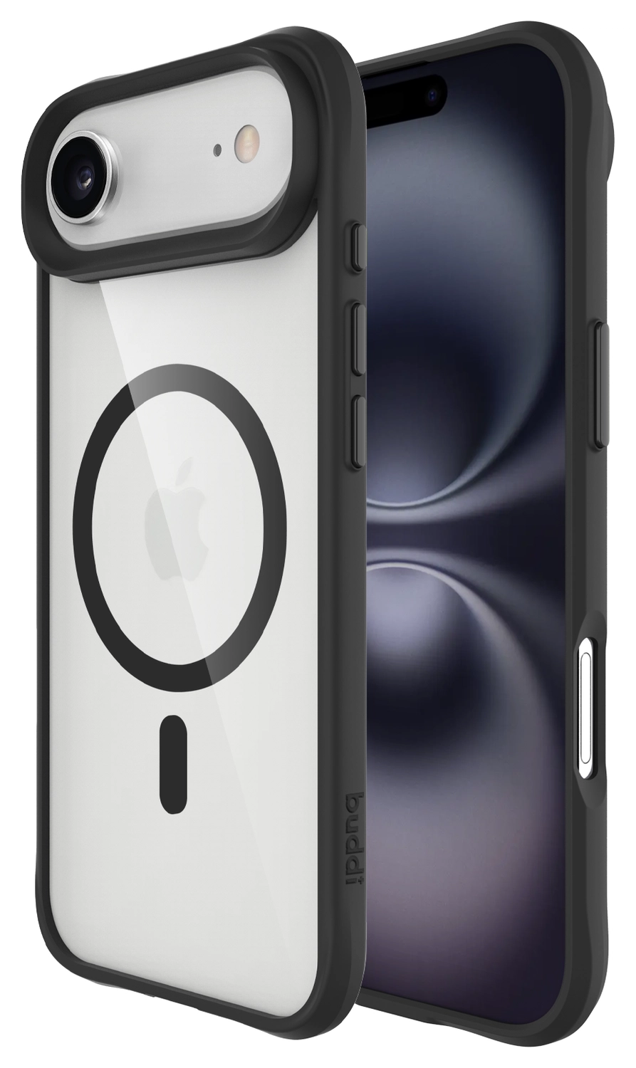 Buddi Hybrid Apple iPhone Air Hoesje MagSafe Back Cover Transparant Zwart afbeelding 1