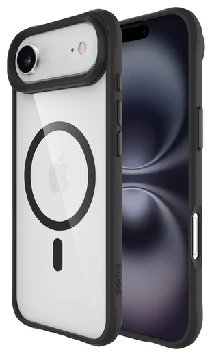 Buddi Hybrid Apple iPhone Air Hoesje MagSafe Back Cover Transparant Zwart afbeelding 1