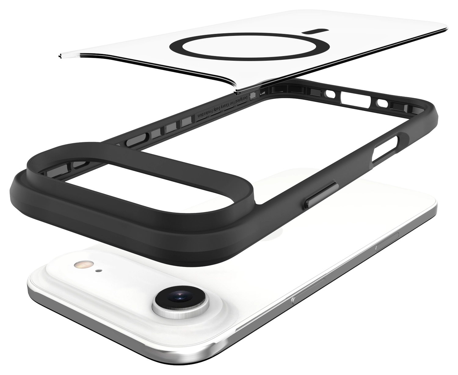 Buddi Hybrid Apple iPhone Air Hoesje MagSafe Back Cover Transparant Zwart afbeelding 11