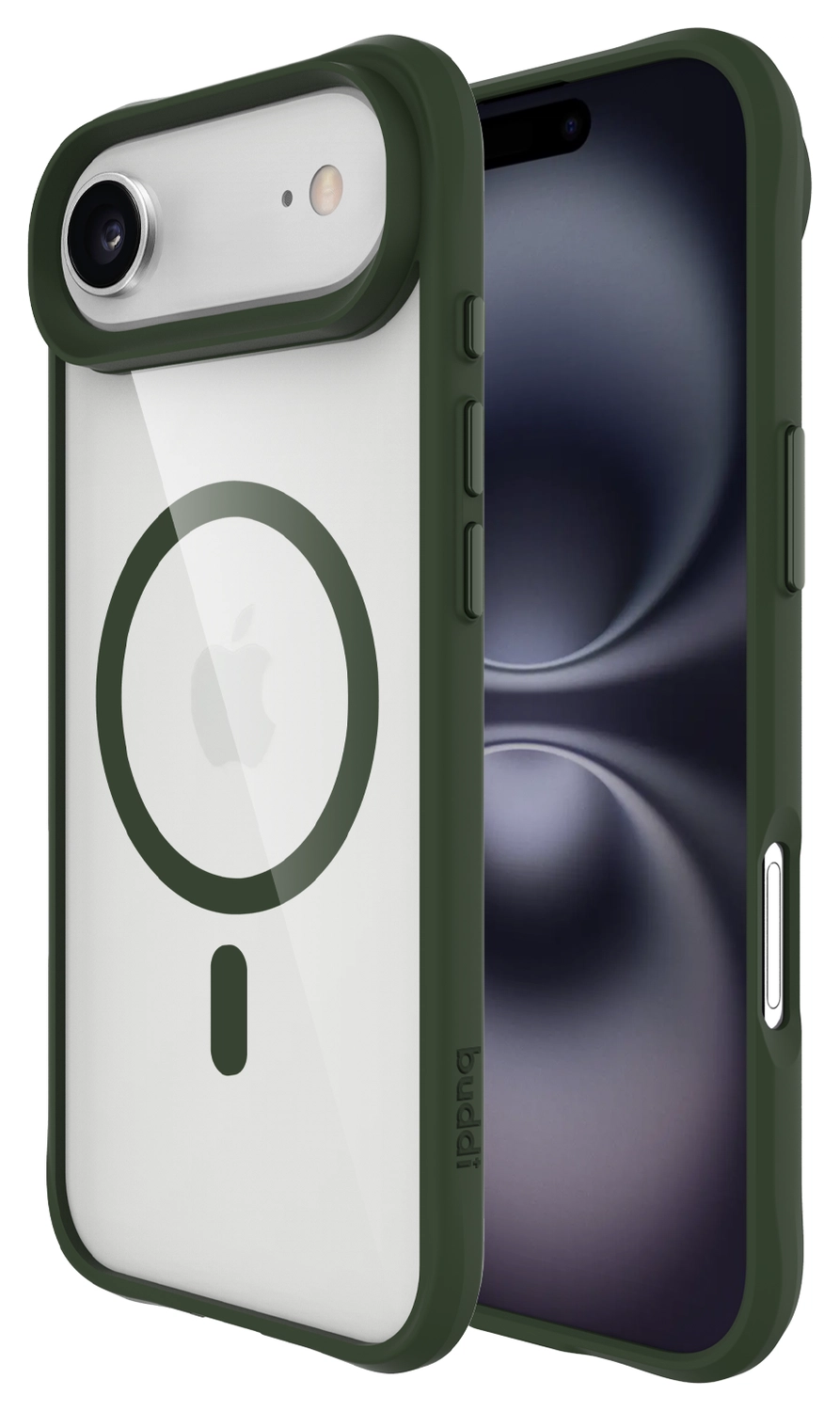 Buddi Hybrid Apple iPhone Air Hoesje MagSafe Back Cover Transparant Groen afbeelding 1