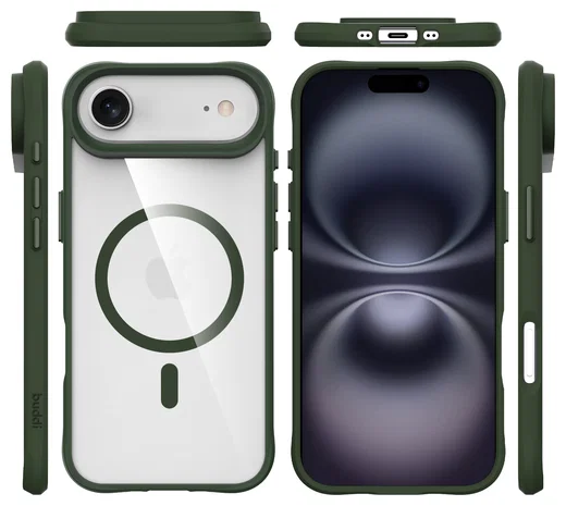 Buddi Hybrid Apple iPhone Air Hoesje MagSafe Back Cover Transparant Groen afbeelding 10