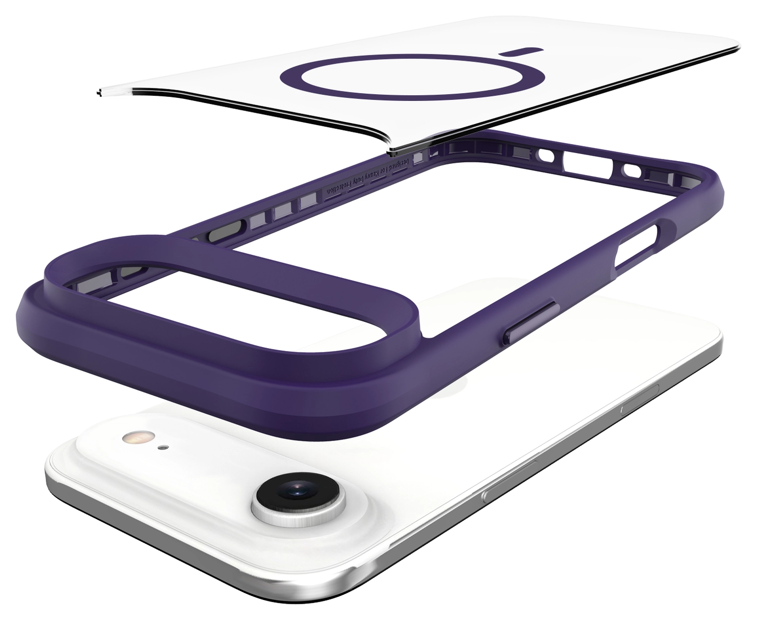 Buddi Hybrid Apple iPhone Air Hoesje MagSafe Back Cover Transparant Paars afbeelding 11