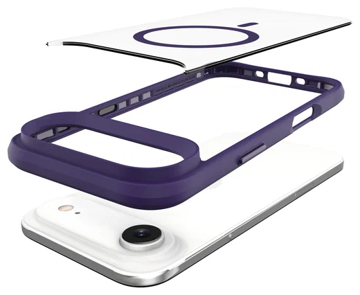 Buddi Hybrid Apple iPhone Air Hoesje MagSafe Back Cover Transparant Paars afbeelding 11