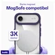 Buddi Hybrid Apple iPhone Air Hoesje MagSafe Back Cover Transparant Paars afbeelding 4