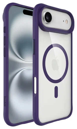 Buddi Hybrid Apple iPhone Air Hoesje MagSafe Back Cover Transparant Paars afbeelding 9