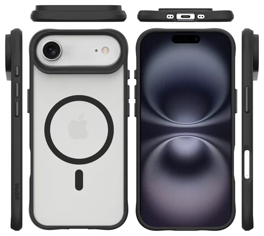 Buddi Hybrid Apple iPhone Air Hoesje MagSafe Back Cover Matte Zwart afbeelding 10