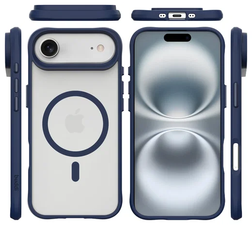 Buddi Hybrid Apple iPhone Air Hoesje MagSafe Back Cover Matte Blauw afbeelding 10