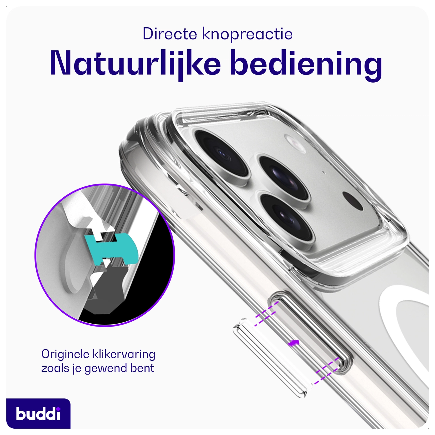 Buddi Core Apple iPhone 17 Pro Hoesje MagSafe Back Cover Matte Transparant afbeelding 6
