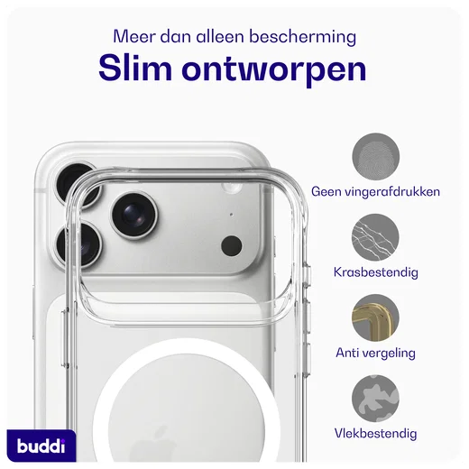 Buddi Core Apple iPhone 17 Pro Hoesje MagSafe Back Cover Matte Transparant afbeelding 7