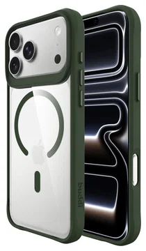 Buddi Hybrid Apple iPhone 17 Pro Hoesje MagSafe Back Cover Transparant Groen