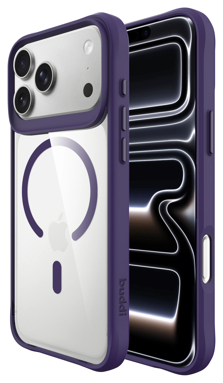 Buddi Hybrid Apple iPhone 17 Pro Hoesje MagSafe Back Cover Transparant Paars afbeelding 1
